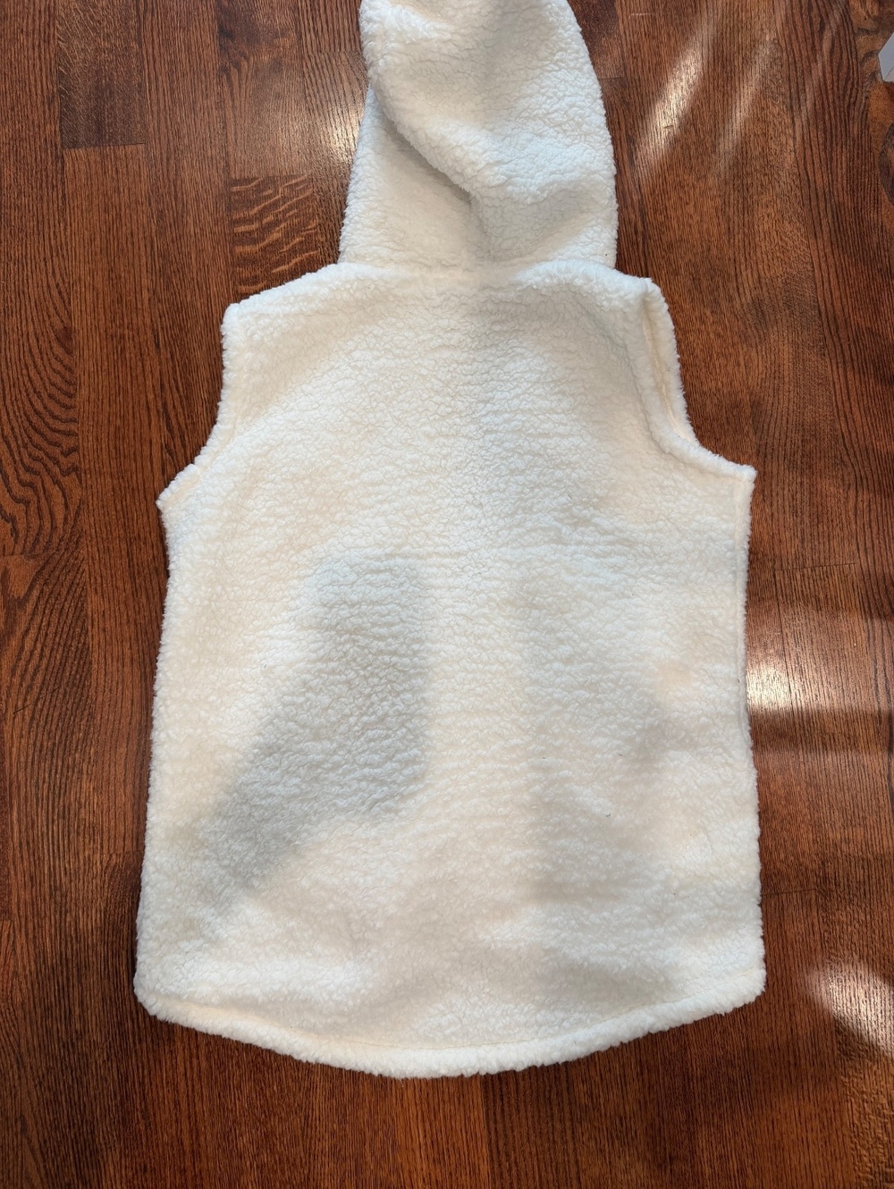 Zennana Soft White Sherpa Fleece Hooded Vest, Size Small - Picture 5 of 6